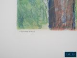a picture of a painting of a tree and a picture of a person