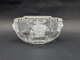 an image of a clear glass bowl with an apple in the center