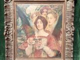 an image of a painting of a woman holding a cup