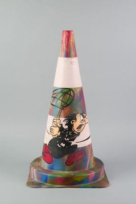 DEZACHE (né en 1990). Gargamel. Peinture et bombe aérosol (?…