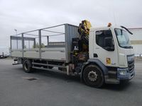 CAMION PLATEAU GRUE CAGE DAF 4X2 LF250FA équipé GRUE HYVA HB…