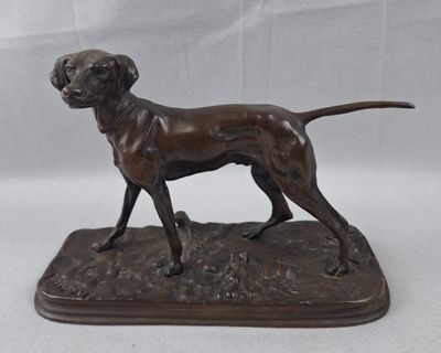Pierre-Jules MENE (1810-1879) d’après. Chien de chasse à l'a…