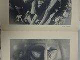 two black and white photos of a man ' s face and a woman ' s face