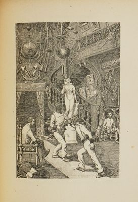 a black and white drawing of a man and a woman in a room