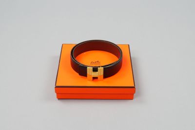 HERMES Paris made in France. Ceinture réversible en box noir… - Photo 1