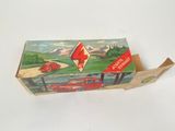 a cardboard box with a picture of a red car on it