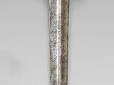a silver and gold sword with a wooden handle