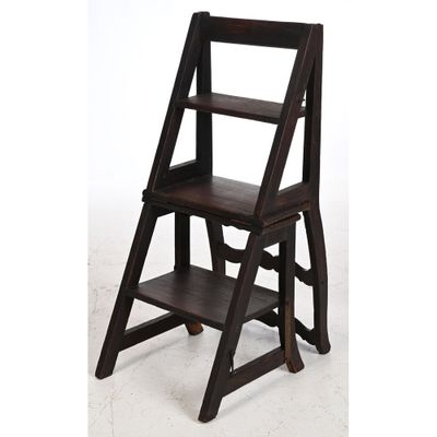 an image of a wooden step stool on a white background