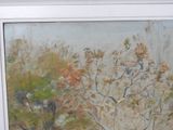 a picture of a painting of a tree in a field