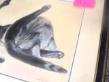 a drawing of a cat laying down on the floor