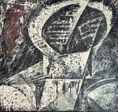 un tableau en noir et blanc représentant un homme et une femme