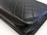 chanel black quilted lambskin wallet case