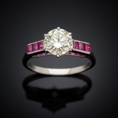 a diamond and ruby ring