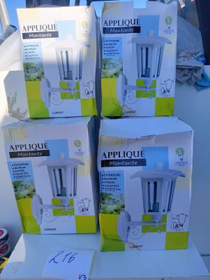 several boxes of appliance products are stacked on top of each other