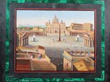 tableau représentant un tableau représentant une vue d'une ville avec de nombreux bâtiments