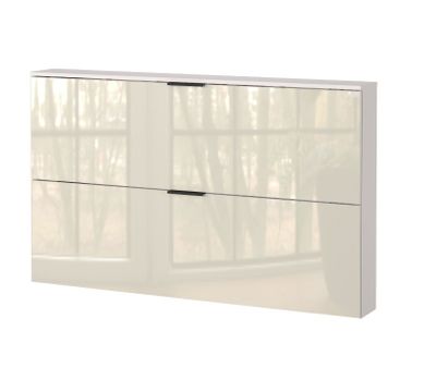 Meuble à chaussures VELIA 2 portes écru,façade recouverte d'…