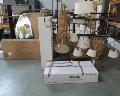a box with a bunch of lamps on top of it