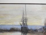 a painting of a sailboat in a body of water