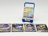 jeu de cartes à collectionner pokemon dans un étui en plastique avec une poignée bleue