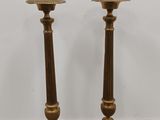 pair of antique brass candlesticks