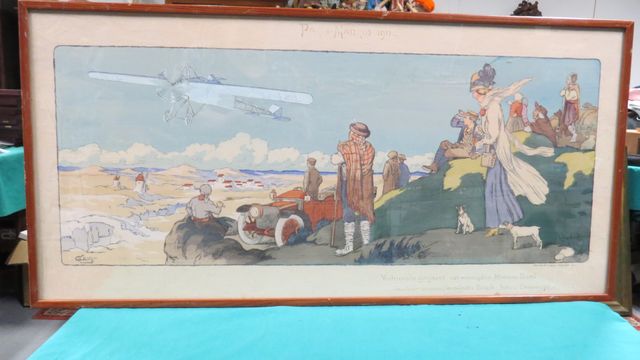 GAMY Marguerite. (1883-1936) « Paris-Madrid 1911 ».  Lithographie...