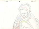 drawing of a man holding a skateboard in his right hand