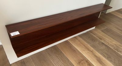 an image of a wooden shelf in a living room