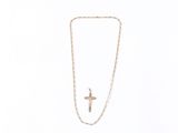 necklace with a cross on a chain on a white background