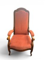 Fauteuil en noyer, à dossier trilobé courbé et assise garnie… (photo 2)
