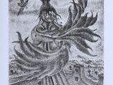 une image représentant un dessin d'un homme sur un bateau dans l'eau