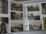 an open book with pictures of people and buildings on it