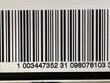 a close up of a bar code on a laptop computer