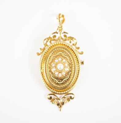 a close up of a gold locke on a white background