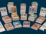 a lot of cards sitting on top of each other