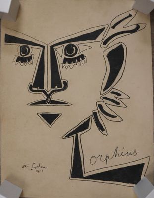 l'image d'un dessin d'un visage d'homme sur une feuille de papier