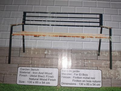 1 Lot DE 4 Bancs DE Jardin EN Fer ET Bois