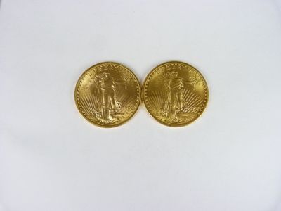 2  pièces de 20 dollars Saint Godens, 1908 - Photo 1