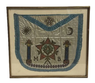 an image of a picture of a masonic apron with a star and moon