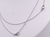 sterling silver double chain necklace with heart charms on a white mannequin