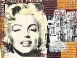 un collage représentant le visage d'une femme sur une affiche