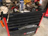 an image of a workbench in a garage with tools