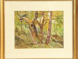 an image of a painting of a tree in a forest
