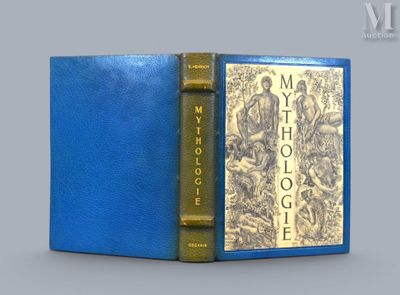 the front cover of a blue book with a gold foiled cover