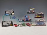 a lot of cars that are on display in a display case