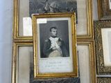 three framed pictures of a man in a suit and a woman in a white dress