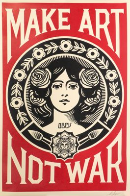 Shepard FAIREY (né en 1970). Make Art not war - 2025.