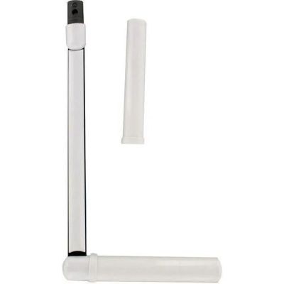 an image of a pen with a white handle and a black tip
