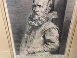 an old black and white drawing of a man with a beard