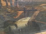 a picture of a painting of a castle in the middle of the picture