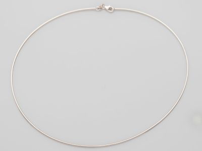 un collier ras-du-cou en argent sur fond blanc